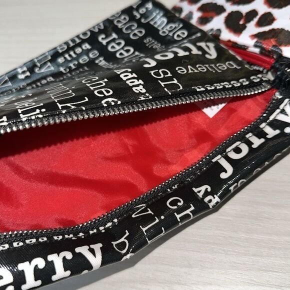 Brighton Red Animal Christmas Print Jingle Triple Pouch Travel Cosmetic Set - Picture 11 of 16